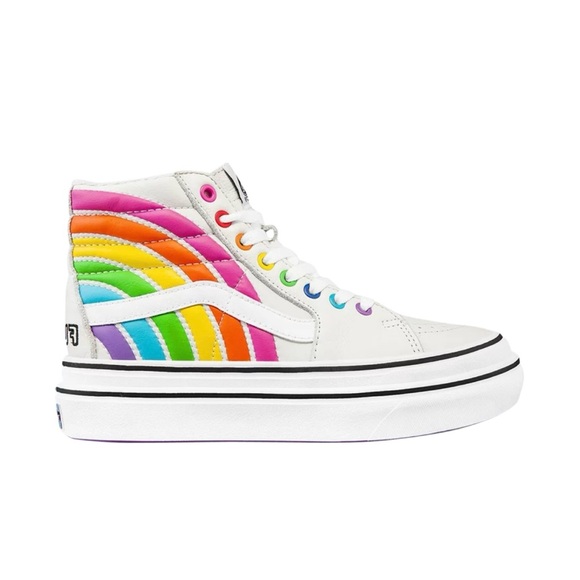 Vans hitop shoes Flour Shop x Super ComfyCush Sk8-Hi Rainbow size mens 5.5 - Picture 3 of 7